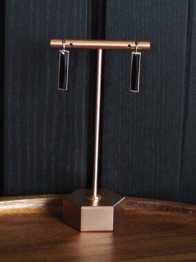 Obsidian Rectangular Drop Earrings